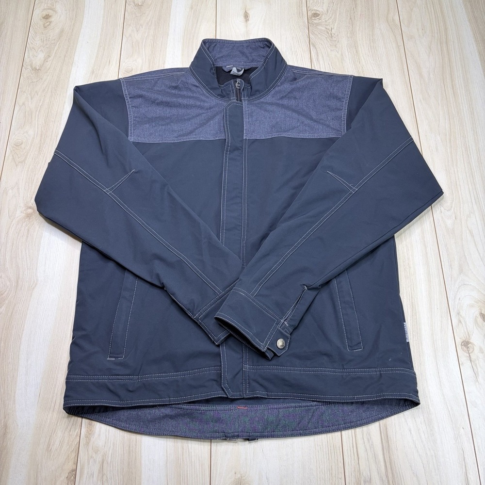 Club Ride Men's Rail Soft shell Cycling Jacks Full Zip Size XL Blue Snap Button